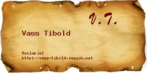 Vass Tibold névjegykártya